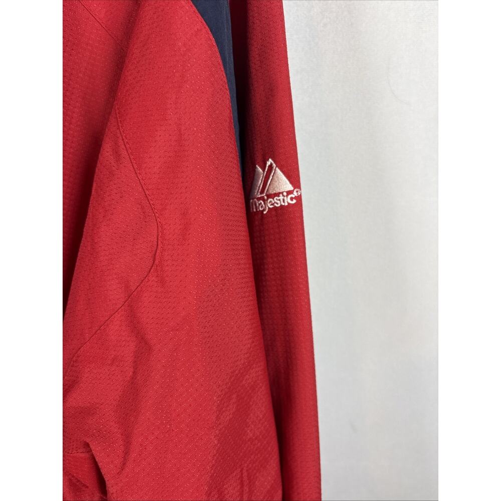 Washington Nationals Jacket Mens L 1/4 Zip Pullover Red Majestic Authentic MLB - Picture 9 of 14